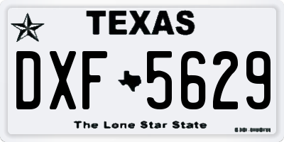TX license plate DXF5629