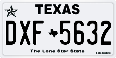 TX license plate DXF5632