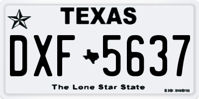 TX license plate DXF5637