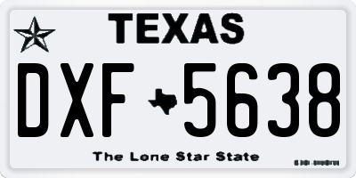 TX license plate DXF5638