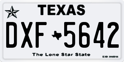 TX license plate DXF5642