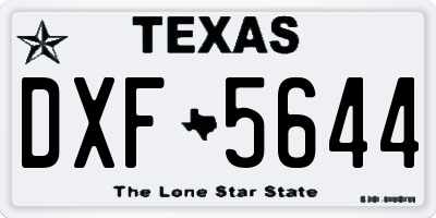 TX license plate DXF5644