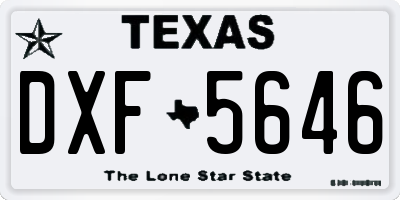 TX license plate DXF5646