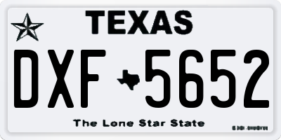TX license plate DXF5652