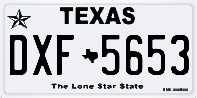 TX license plate DXF5653