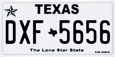 TX license plate DXF5656