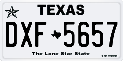 TX license plate DXF5657