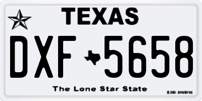 TX license plate DXF5658