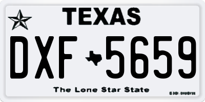 TX license plate DXF5659