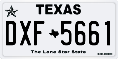 TX license plate DXF5661