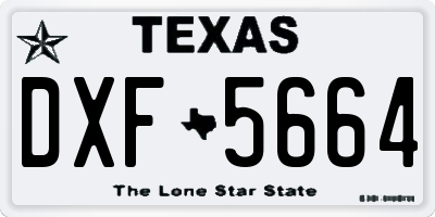 TX license plate DXF5664