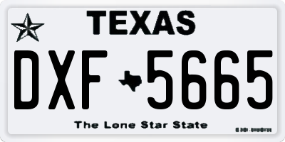 TX license plate DXF5665