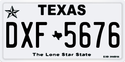 TX license plate DXF5676