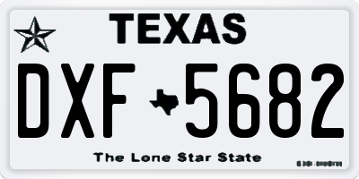 TX license plate DXF5682