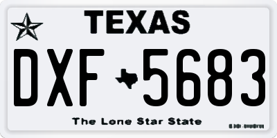 TX license plate DXF5683