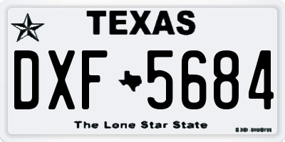TX license plate DXF5684