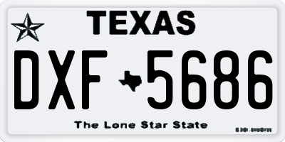 TX license plate DXF5686
