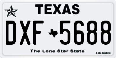 TX license plate DXF5688