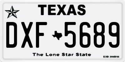 TX license plate DXF5689