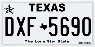 TX license plate DXF5690