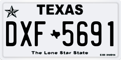 TX license plate DXF5691