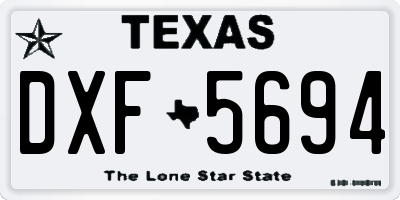TX license plate DXF5694
