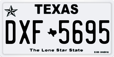 TX license plate DXF5695