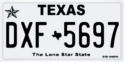 TX license plate DXF5697