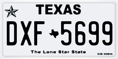 TX license plate DXF5699