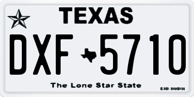 TX license plate DXF5710
