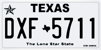 TX license plate DXF5711