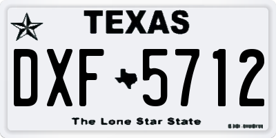 TX license plate DXF5712