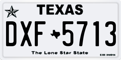 TX license plate DXF5713