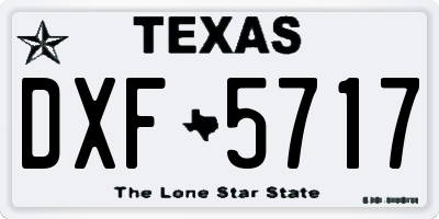 TX license plate DXF5717