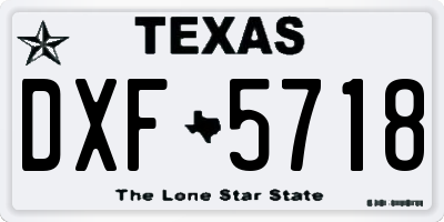 TX license plate DXF5718