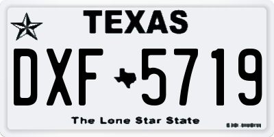 TX license plate DXF5719