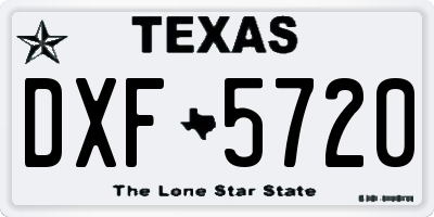 TX license plate DXF5720
