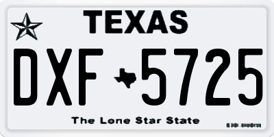 TX license plate DXF5725