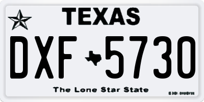 TX license plate DXF5730