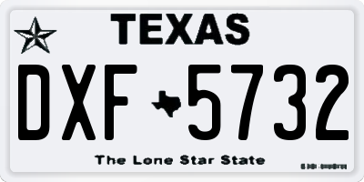 TX license plate DXF5732