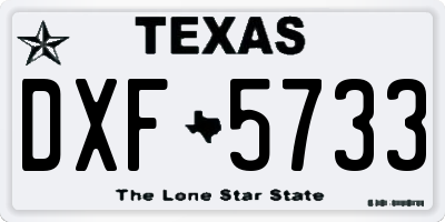 TX license plate DXF5733