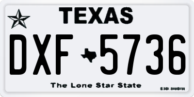 TX license plate DXF5736