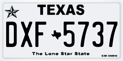TX license plate DXF5737