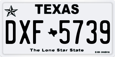 TX license plate DXF5739
