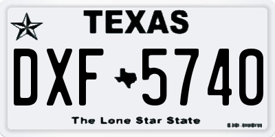 TX license plate DXF5740