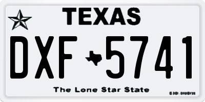 TX license plate DXF5741