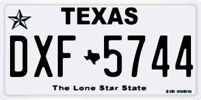 TX license plate DXF5744