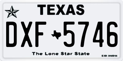 TX license plate DXF5746