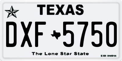 TX license plate DXF5750