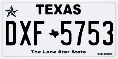 TX license plate DXF5753